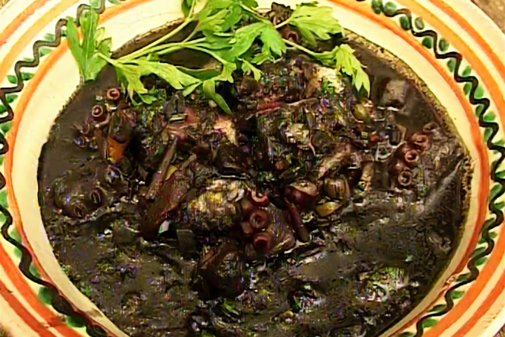 plato de pulpo en su tinta
