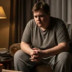 Persona obesa preocupada